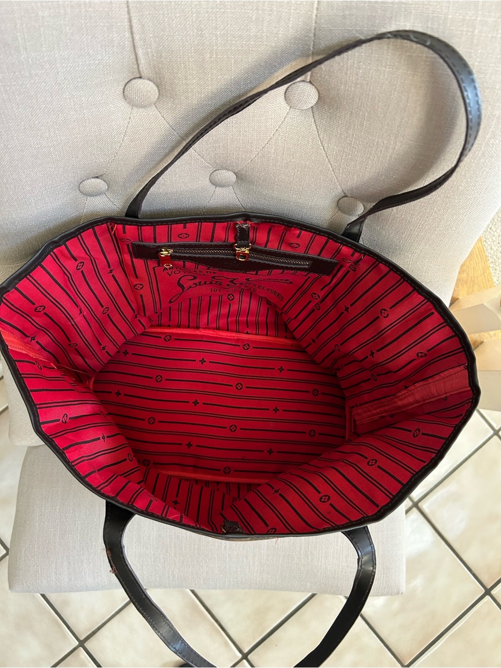 Brown Checkered Tote Bag - Picture 9 of 15
